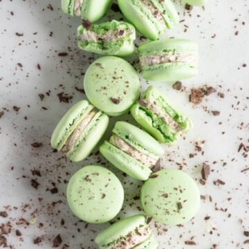 Mint Chocolate Chip Macarons - Cloudy Kitchen