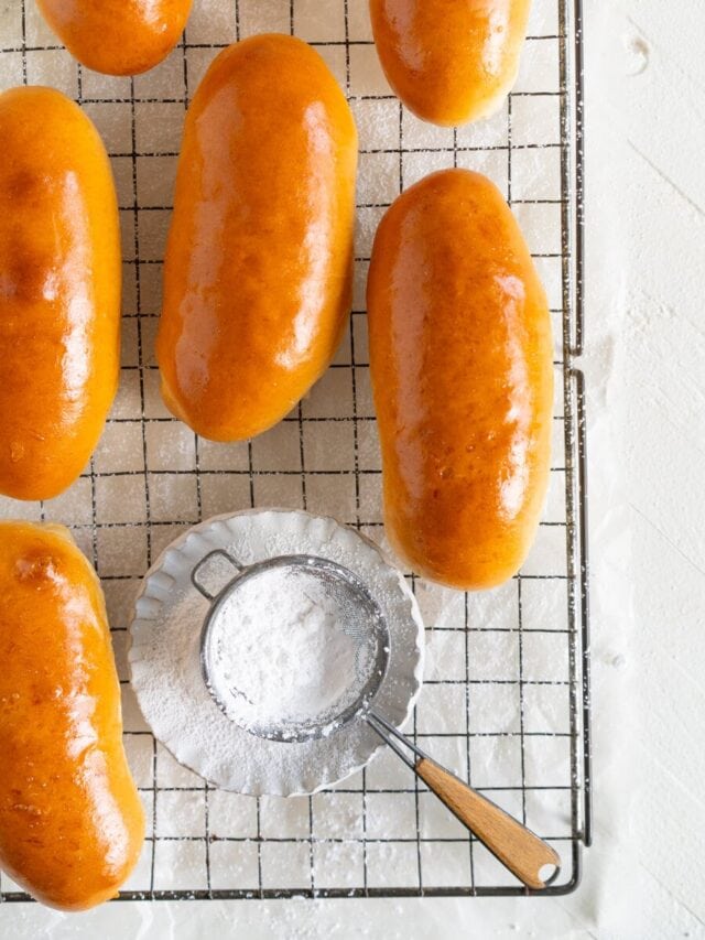 cream bun ready to be filled