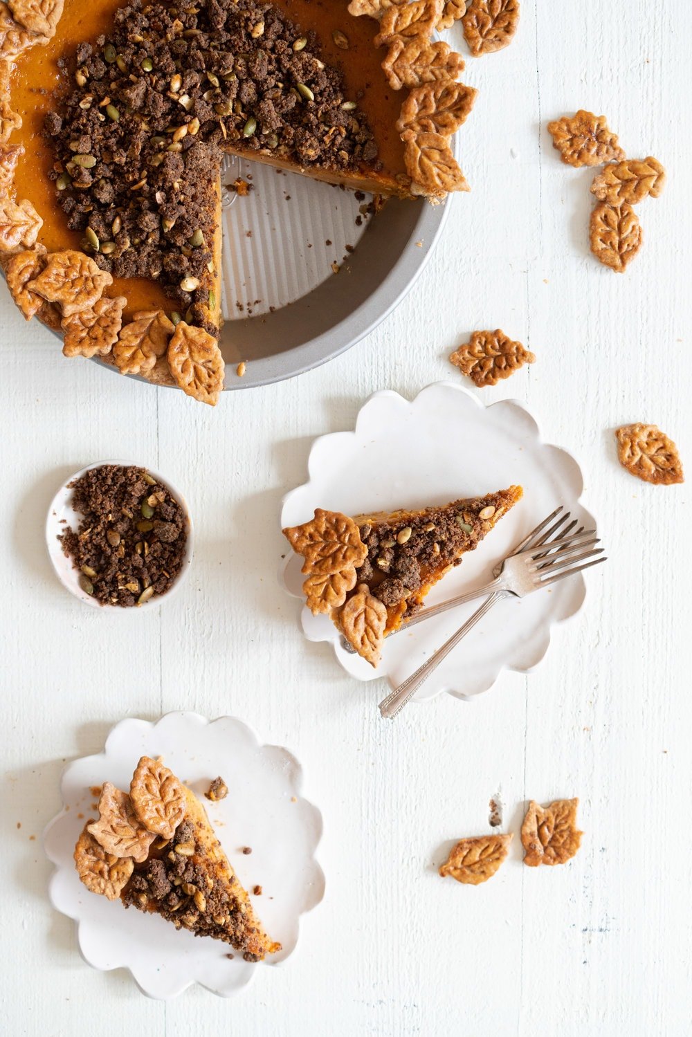 Buttermilk Pumpkin Streusel Pie from Lisa Ludwinski's new book, Sister Pie. Tangy buttermilk filling is topped with a nutty buckwheat pepita filling - a simple but genius twist on the traditional pumpkin pie. #pumpkinpie #buttermilk #pie #streusel #sisterpie