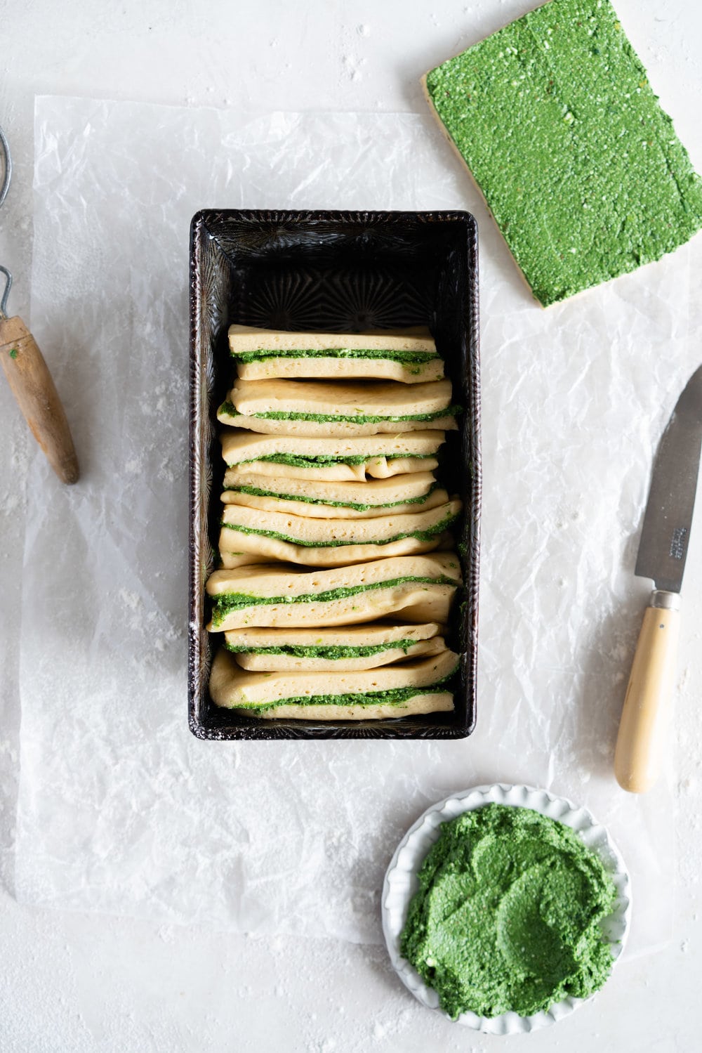 Spinach, Feta, and Basil Pesto Pullapart Bread Cloudy Kitchen