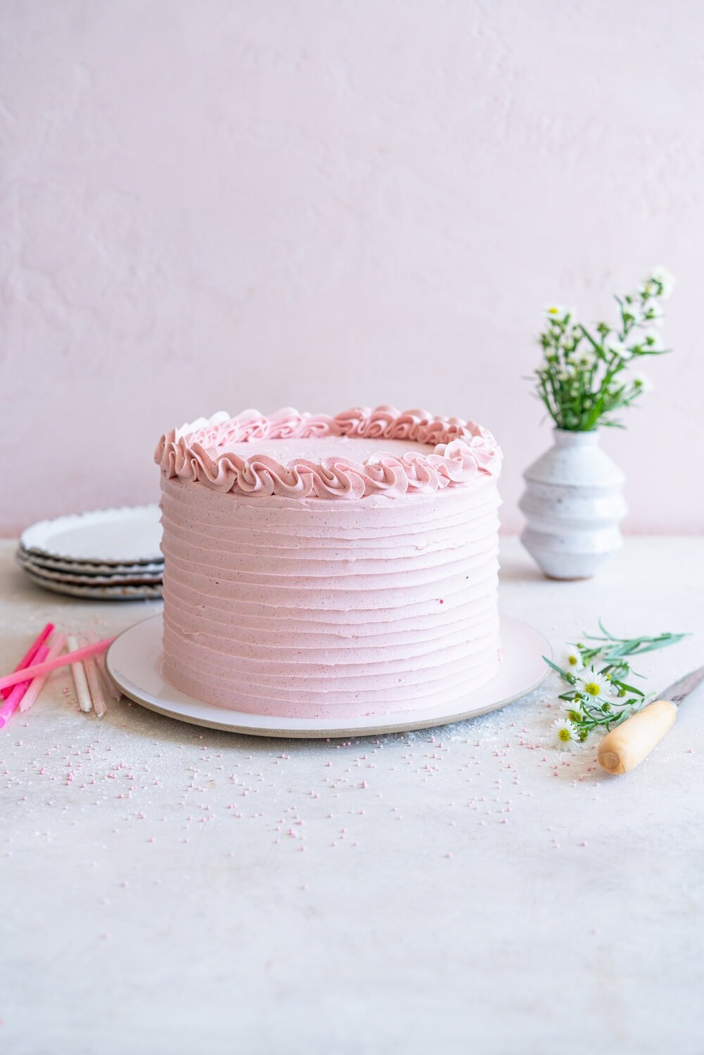 Meringue-Topped, Layered Ice Cream Birthday Cake - Simple Bites