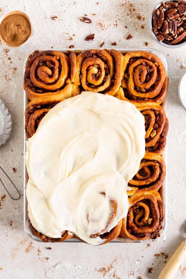 10 Minute Cream Cheese Frosting for Cinnamon Rolls Cloudy Kitchen