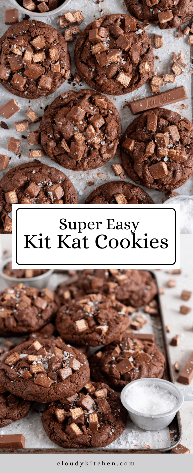 Kit Kat Cookies with Chocolate Chunks - Cloudy Kitchen