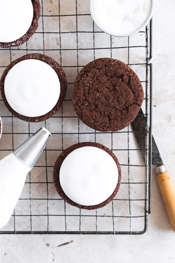 Hot Chocolate Sandwich Cookies Cloudy Kitchen