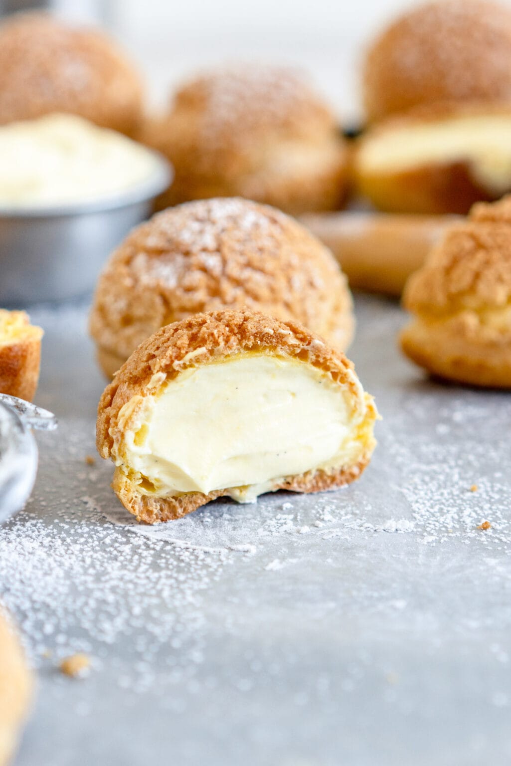 Vanilla Bean Cream Puffs (Choux au Craquelin) Cloudy Kitchen