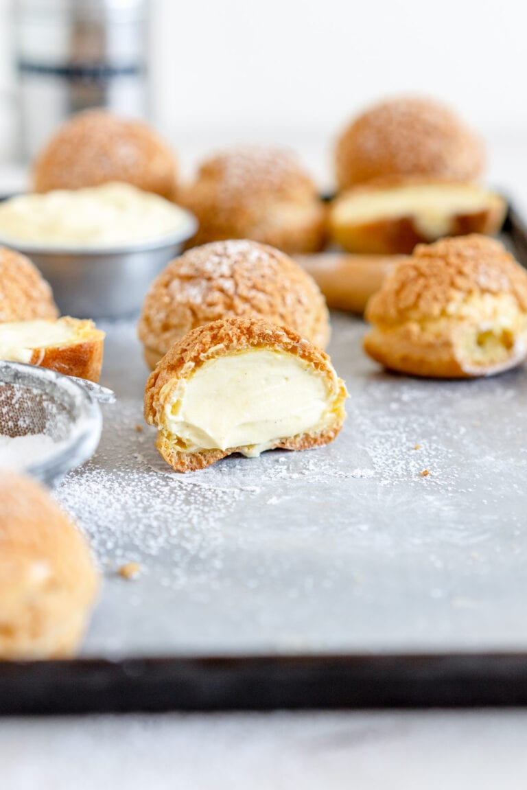 Vanilla Bean Cream Puffs (Choux au Craquelin) Cloudy Kitchen