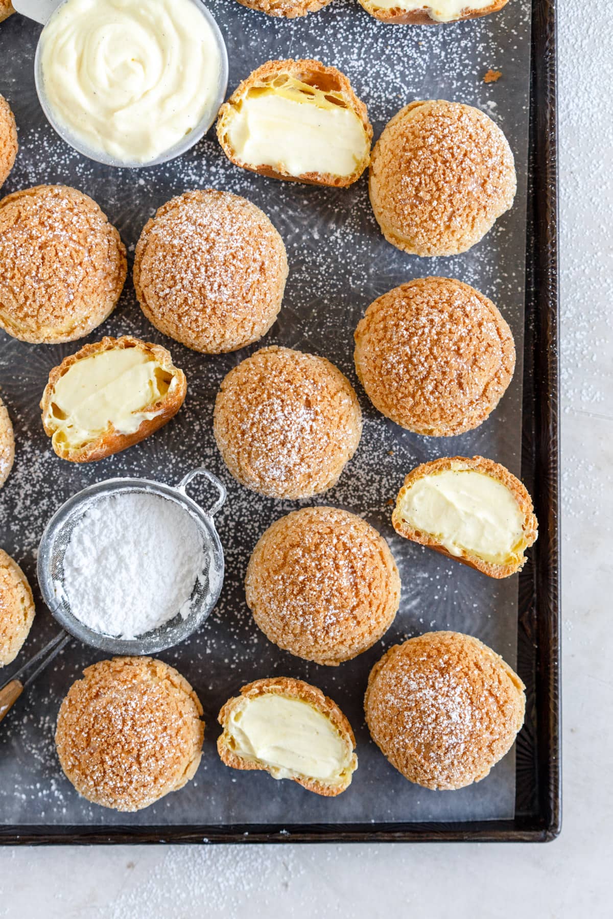 Vanilla Bean Cream Puffs (Choux au Craquelin) Cloudy Kitchen