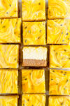 cut shot passionfruit cheesecake