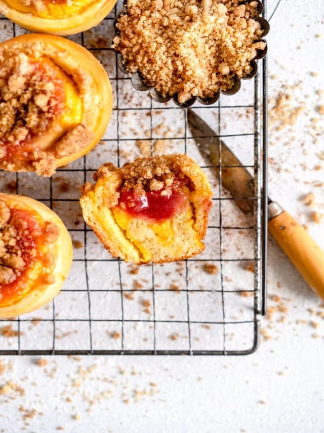 resized image of rhubarb custard buns