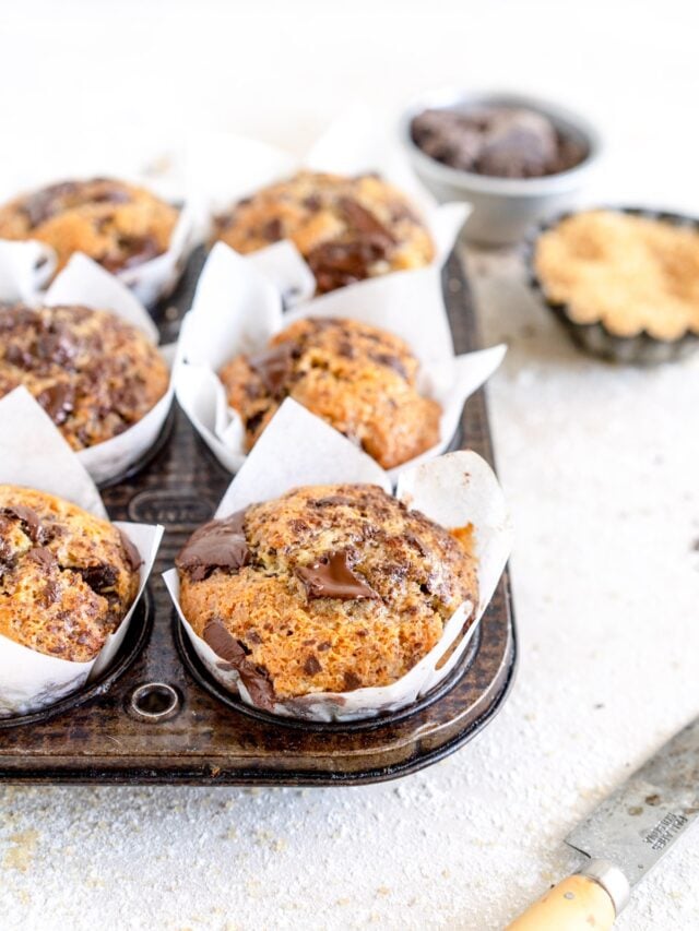 side shot banana muffins