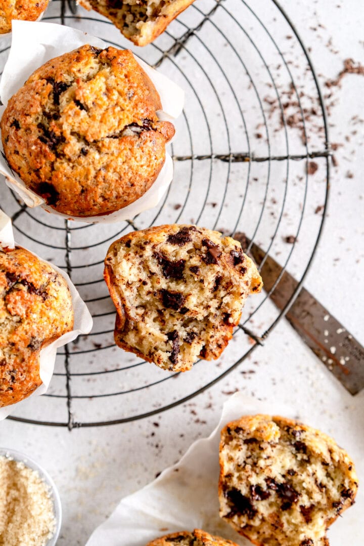 30 Minute Banana Chocolate Chip Muffins Cloudy Kitchen