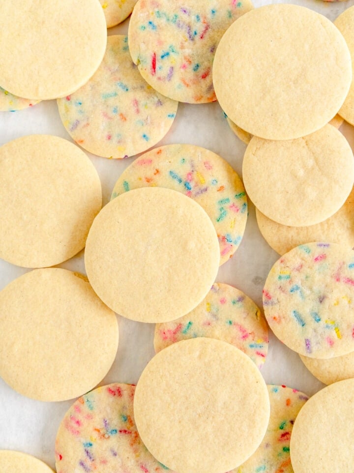 baked funfetti and plain sugar cookies