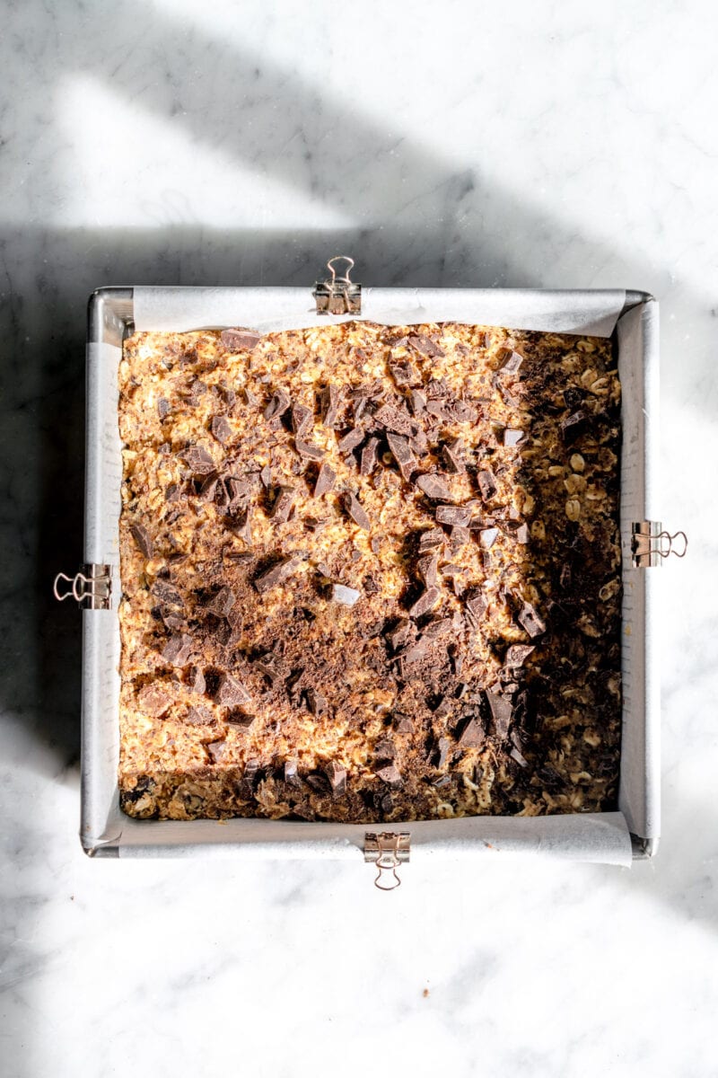 lactation cookie batter in pan