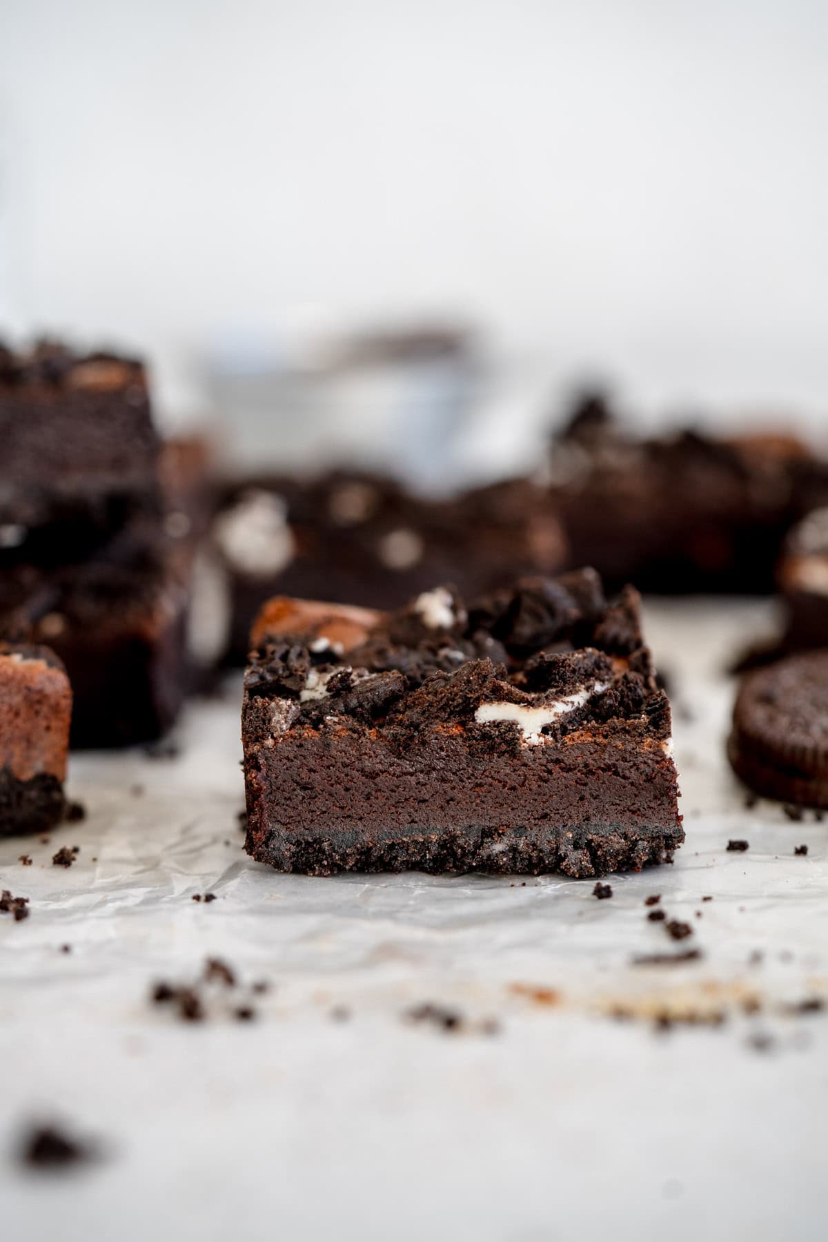 side on shot of brownies