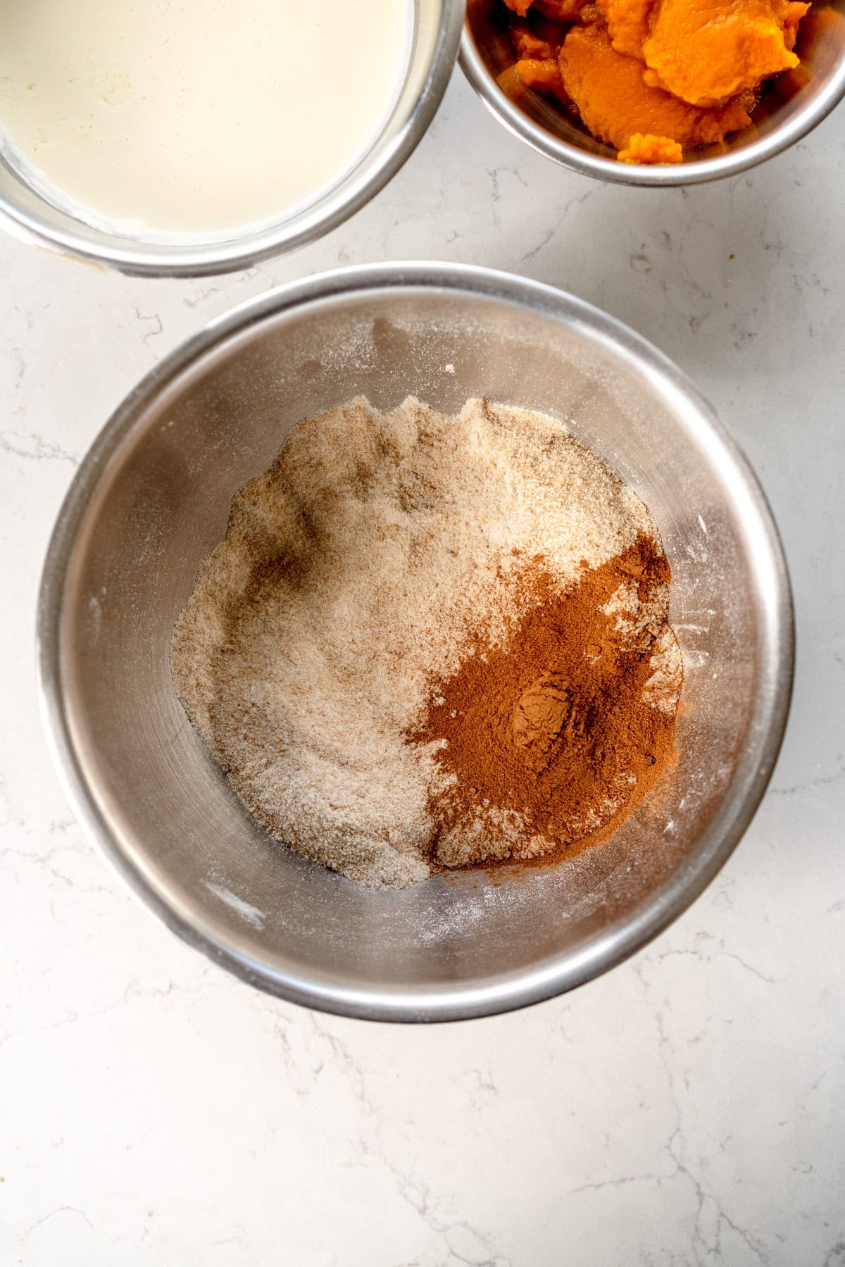 dry ingredients for pumpkin pie bars