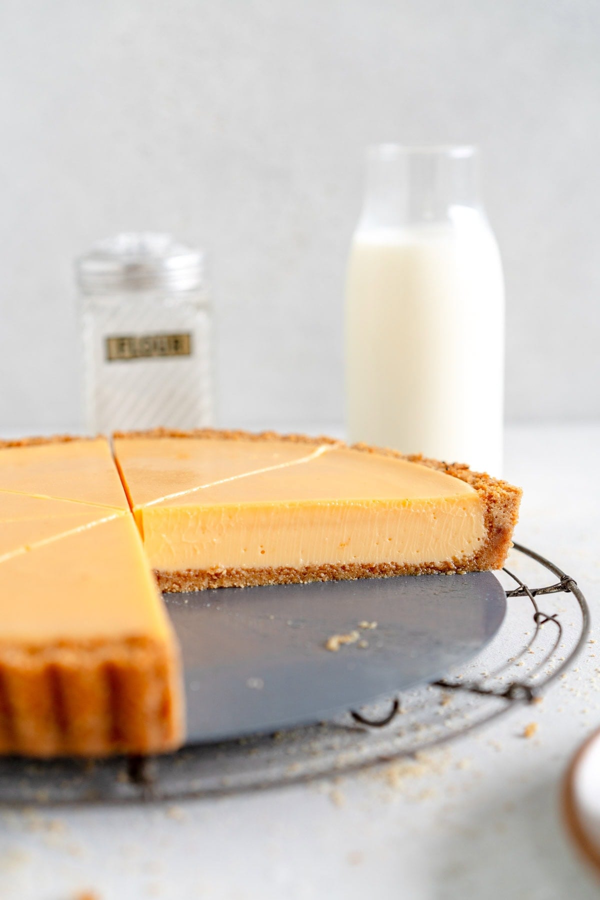 side shot of a lemon pie