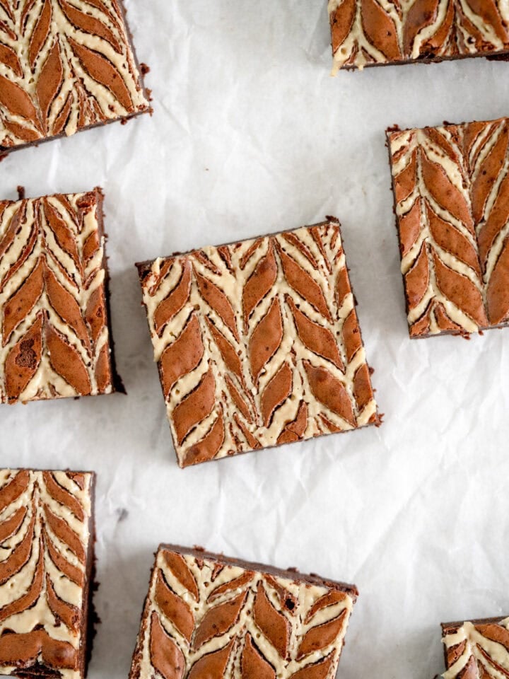square of tahini brownies