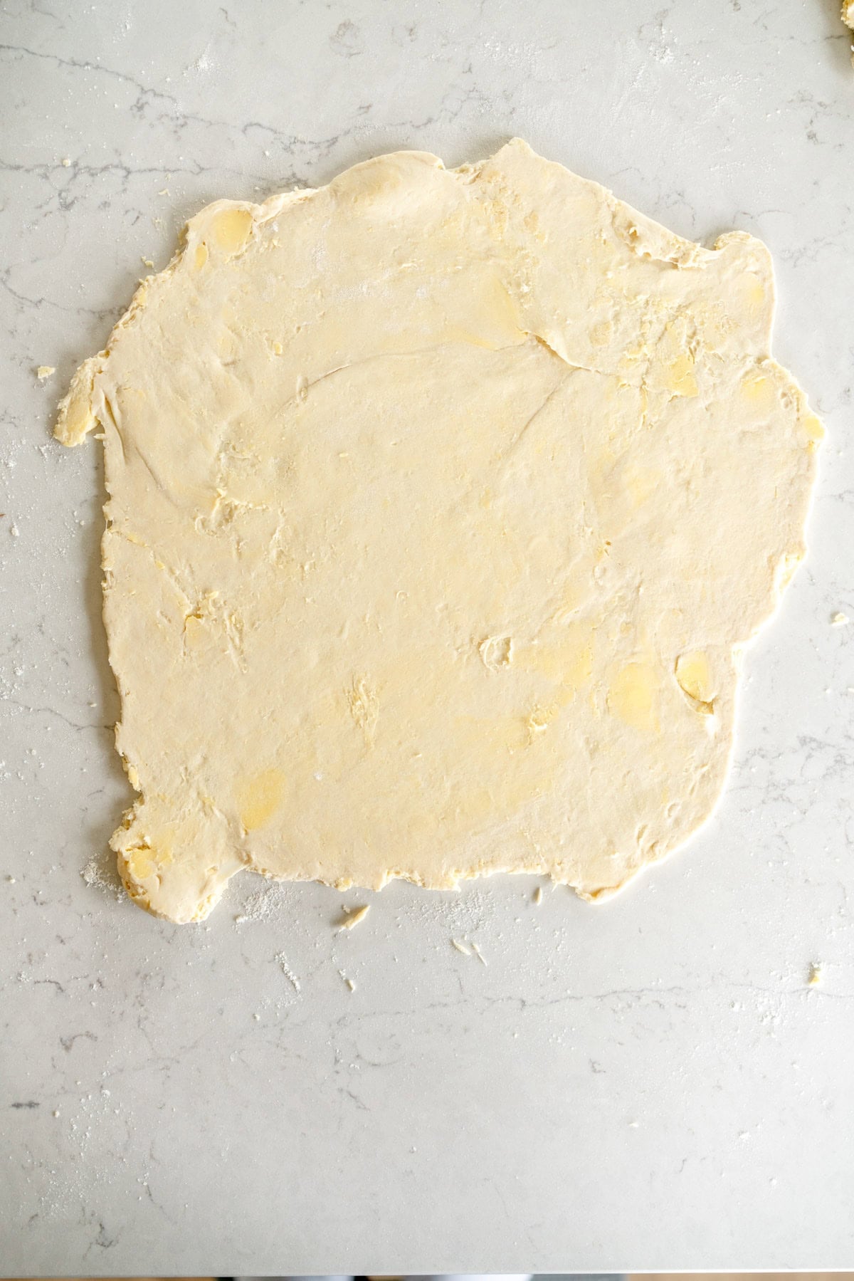 over hydrated pie crust rolled out