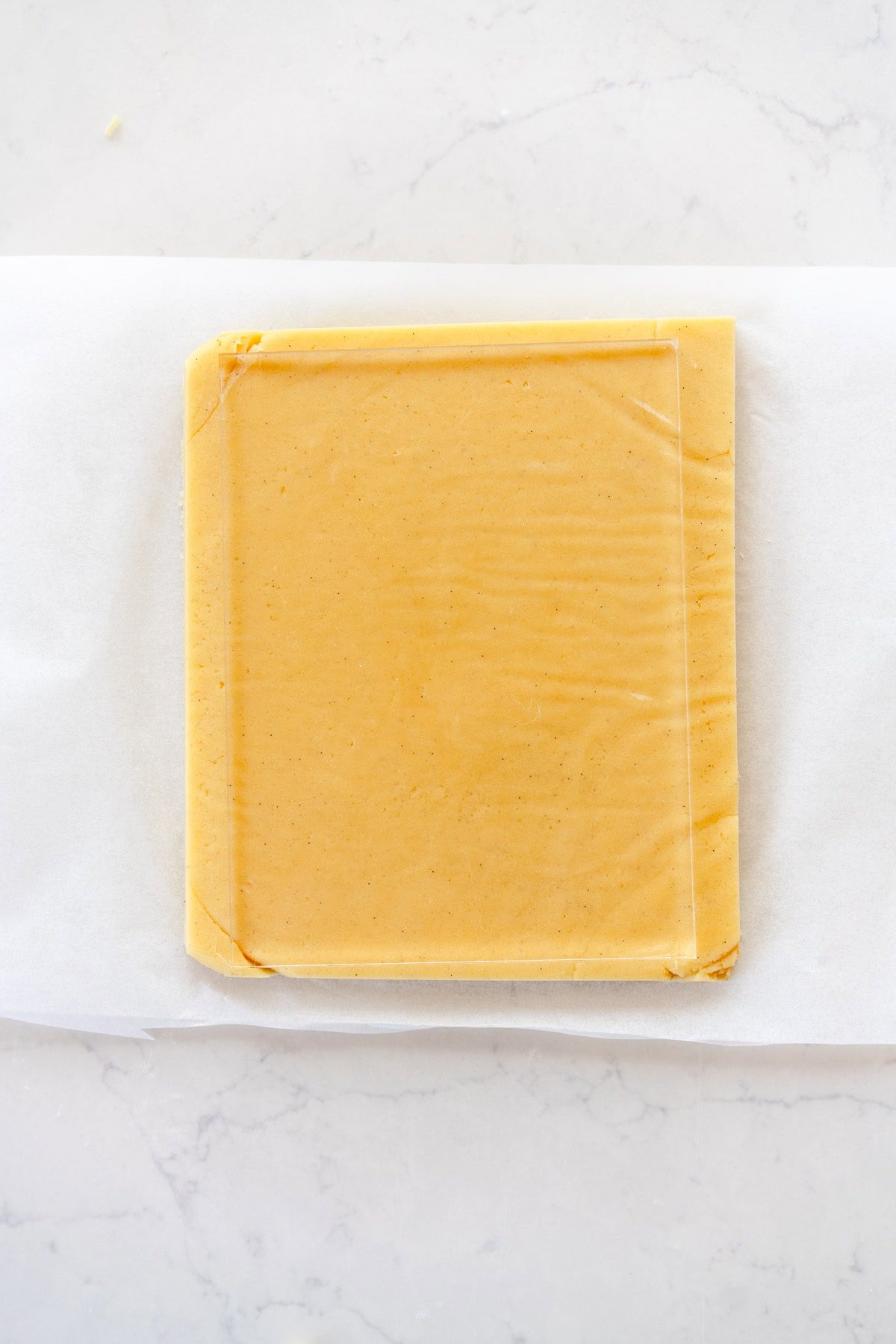 vanilla dough rolled out