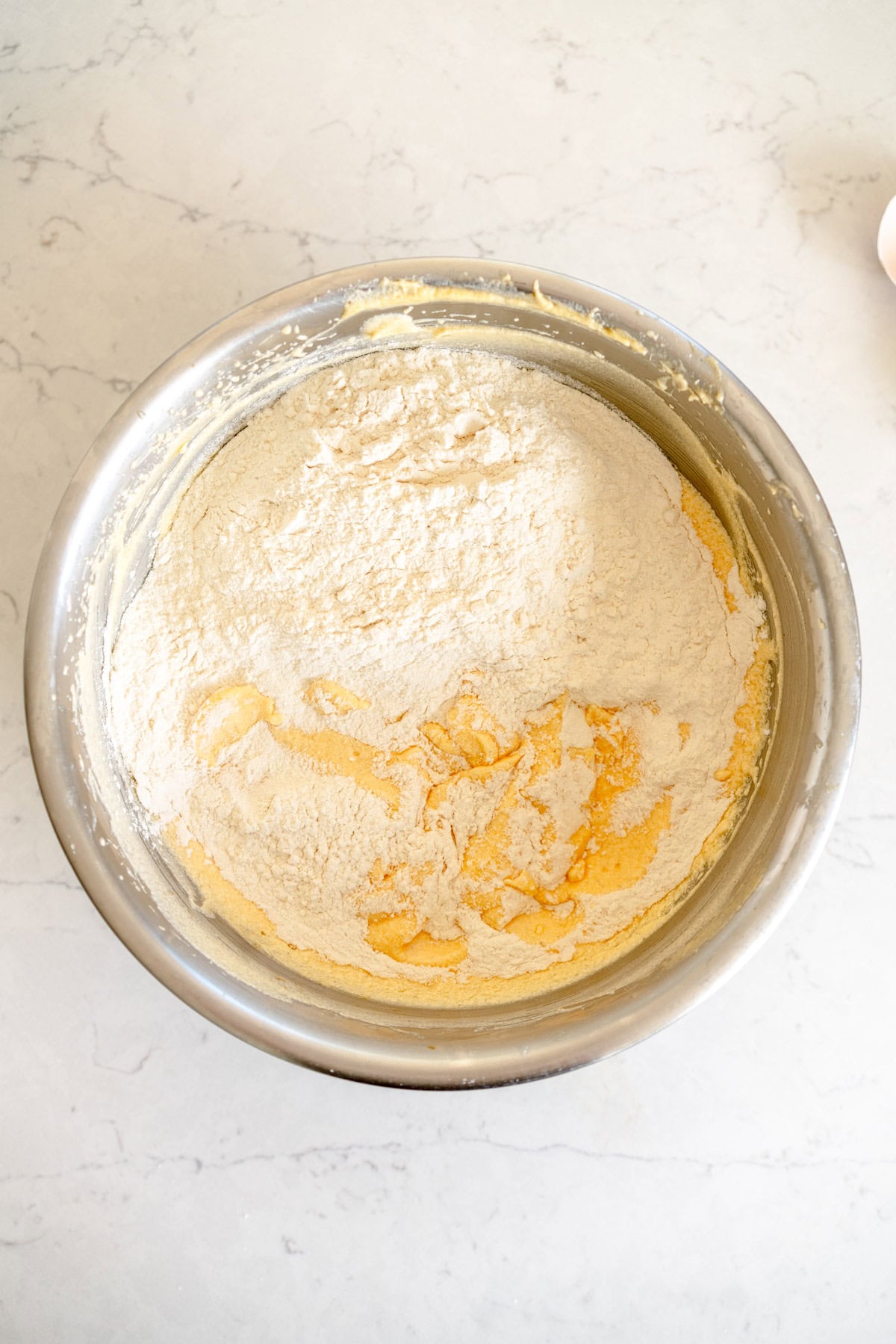 add flour to batter