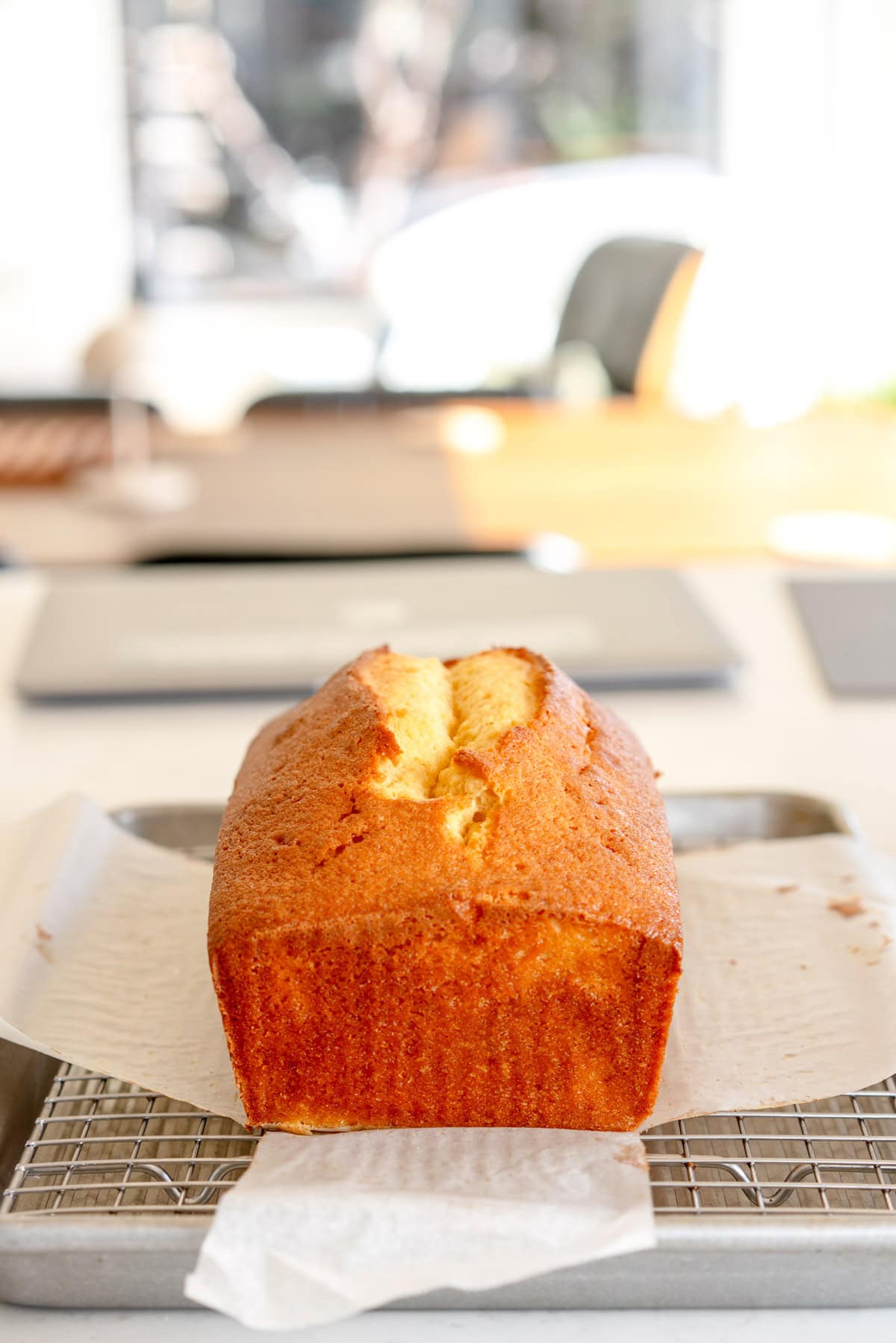 lemon cake on wire rack