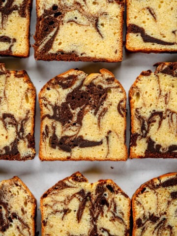marble cake on sheet pan