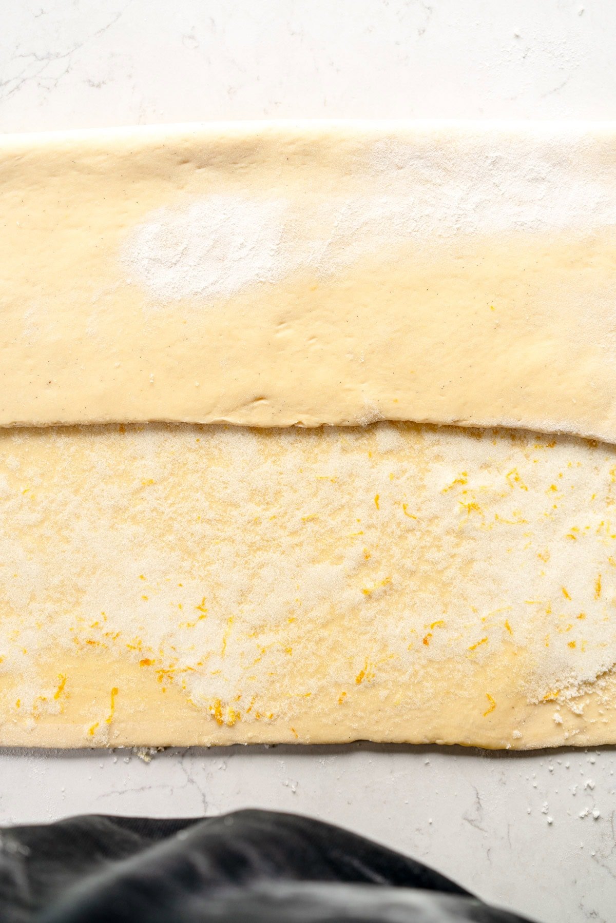 folding up dough