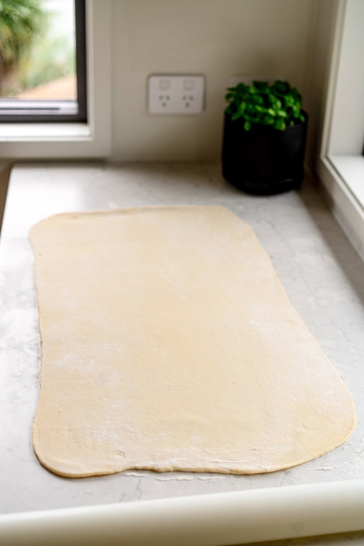 rolled out dough