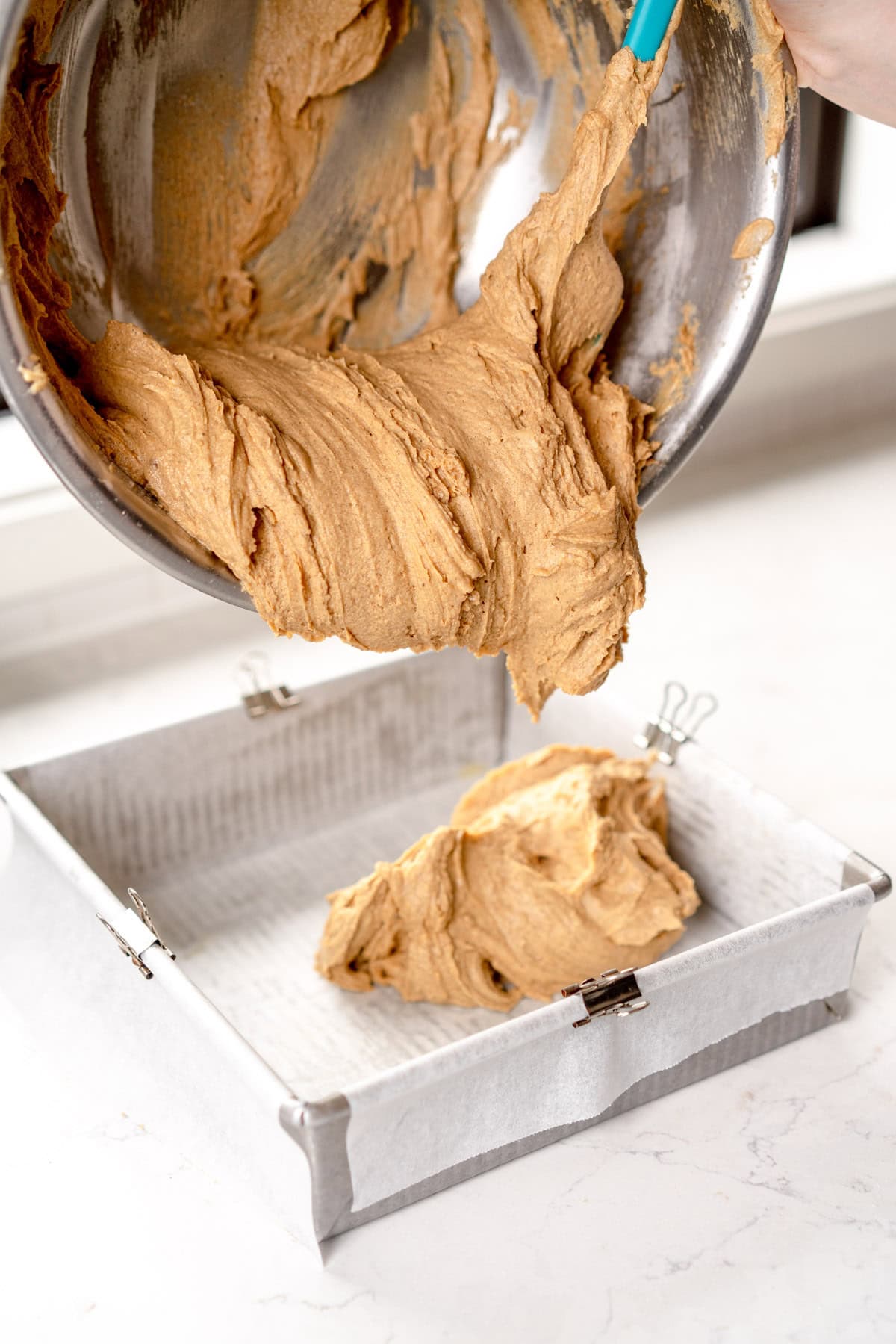 add batter to pan