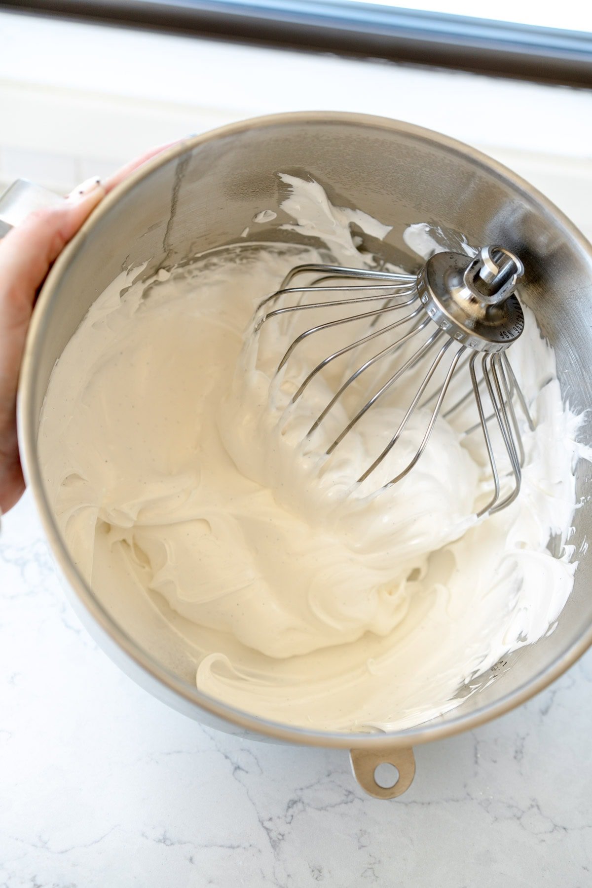 whipped up meringue in pan