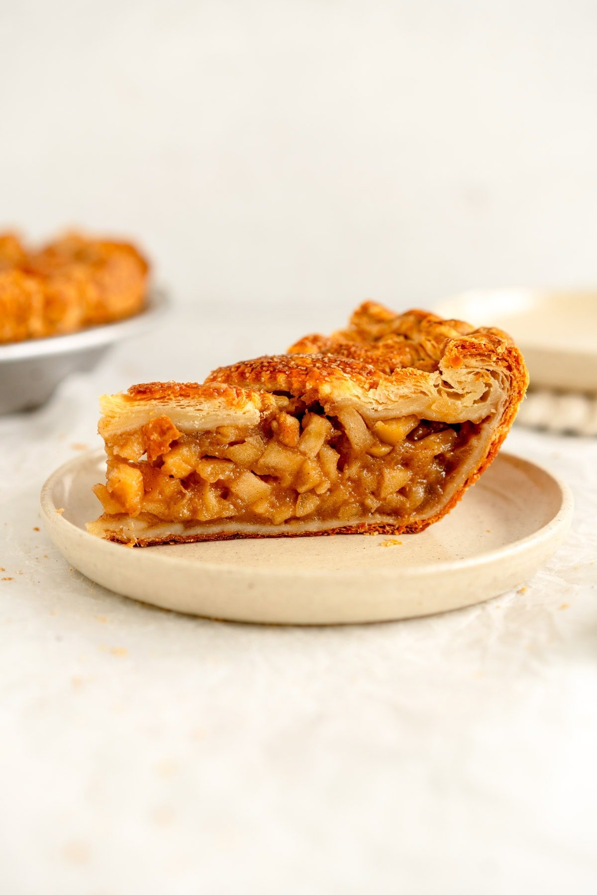 piece of apple pie on plate