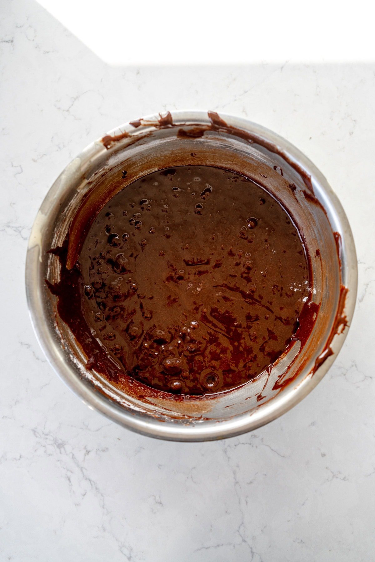 Brownie batter in bowl