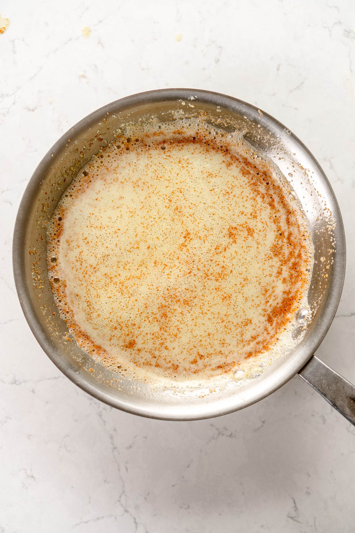 browning butter with milk powder added