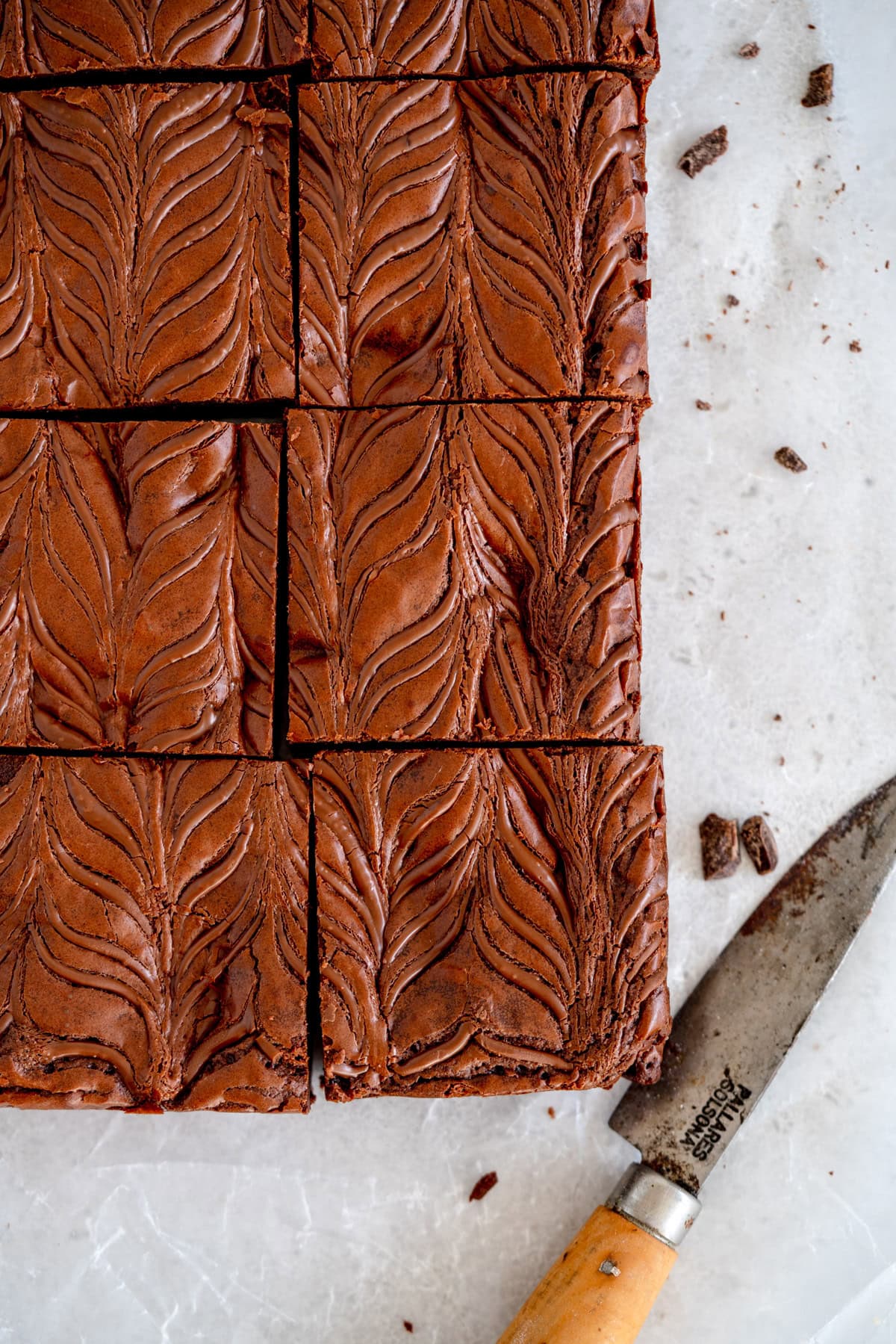 corner shot of Nutella Brownies