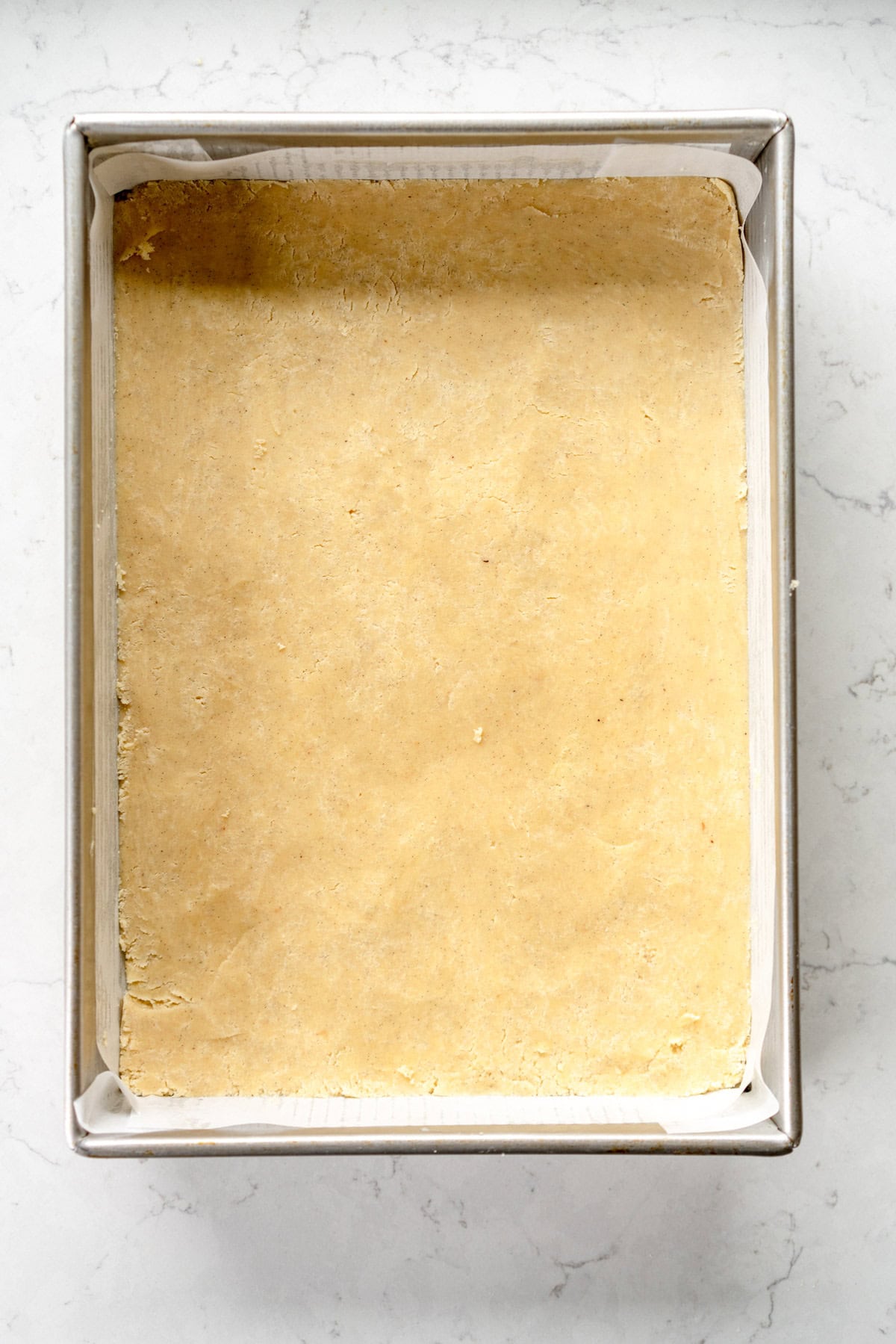 flattened down apple pie bars base