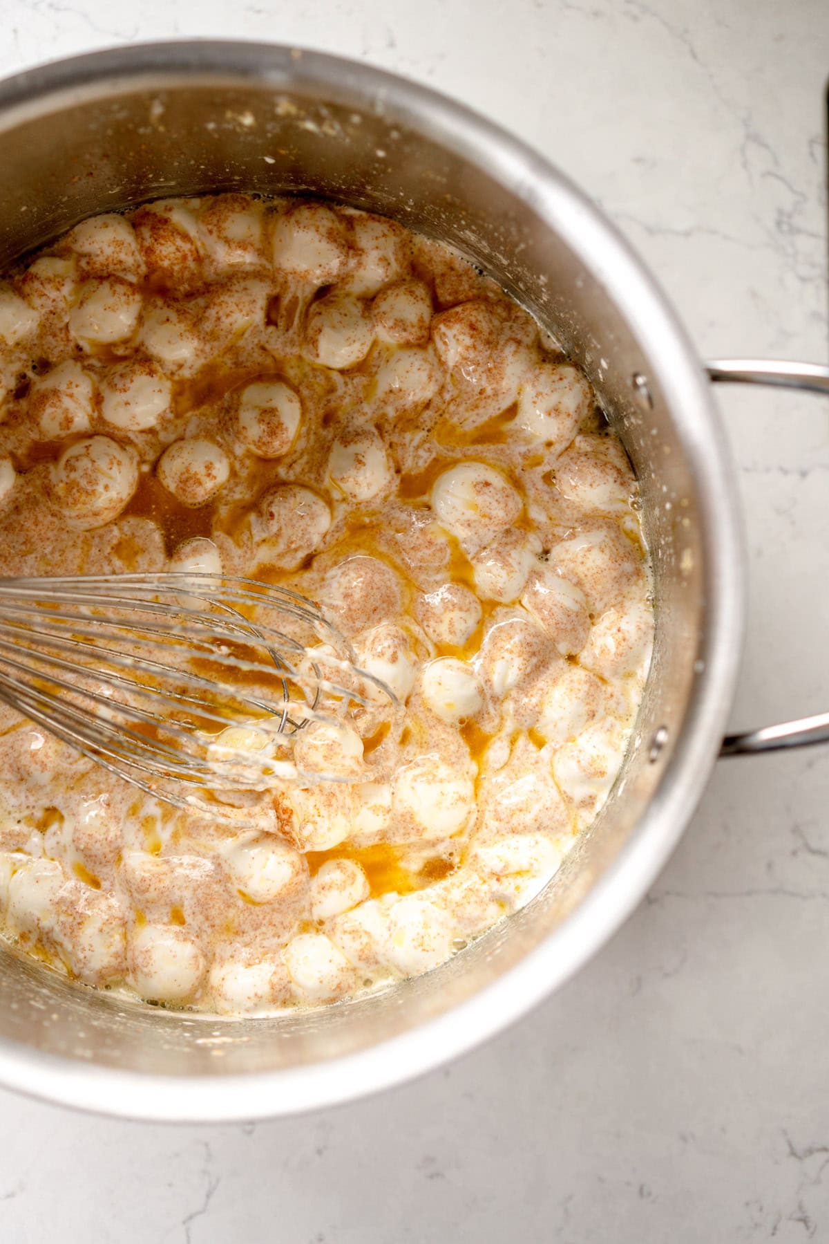 marshmallow mixed with brown butter