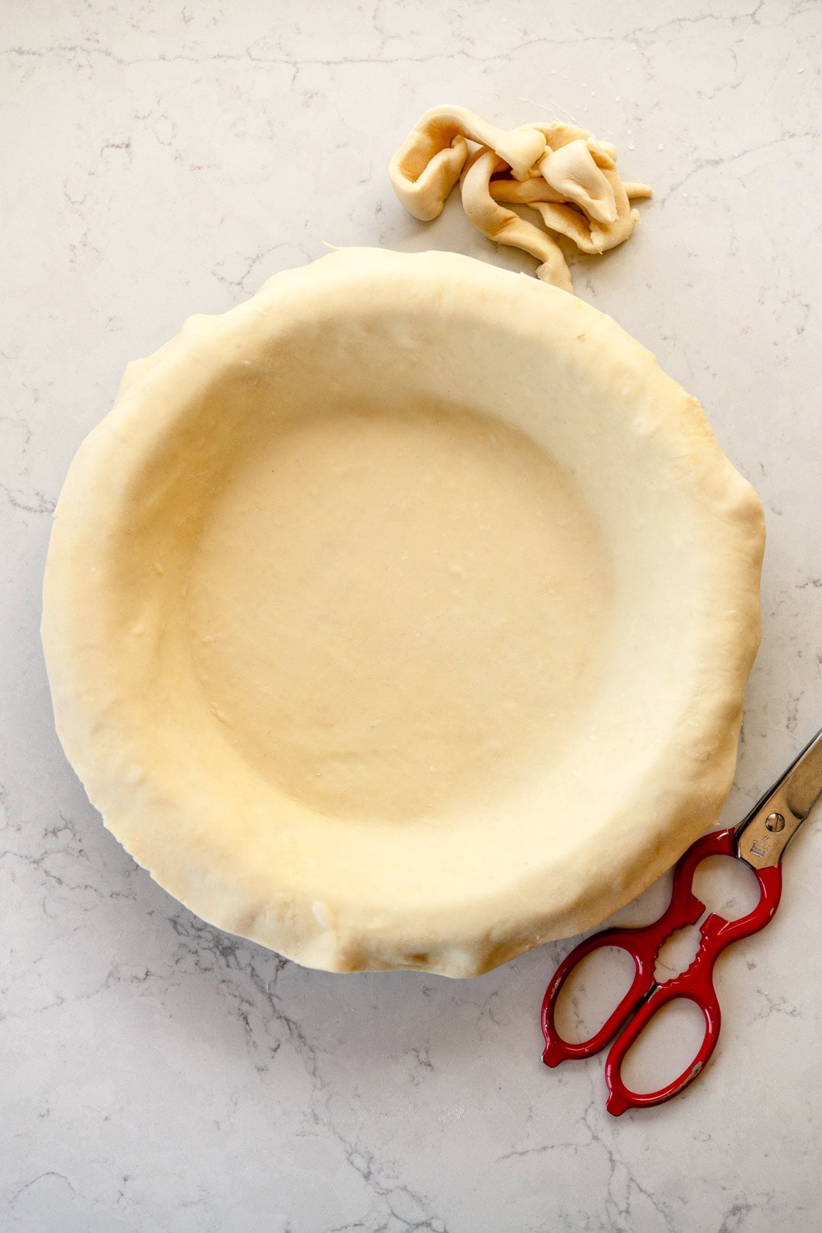 trimmed pie crust