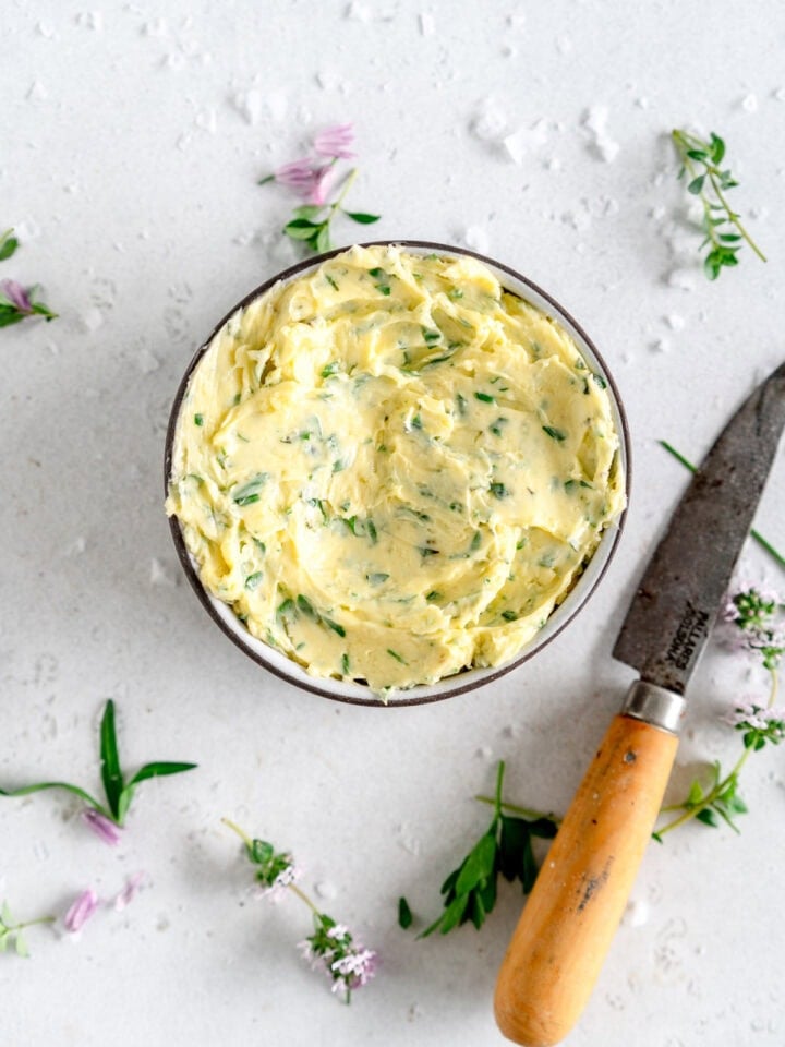 bowl of garlic butter