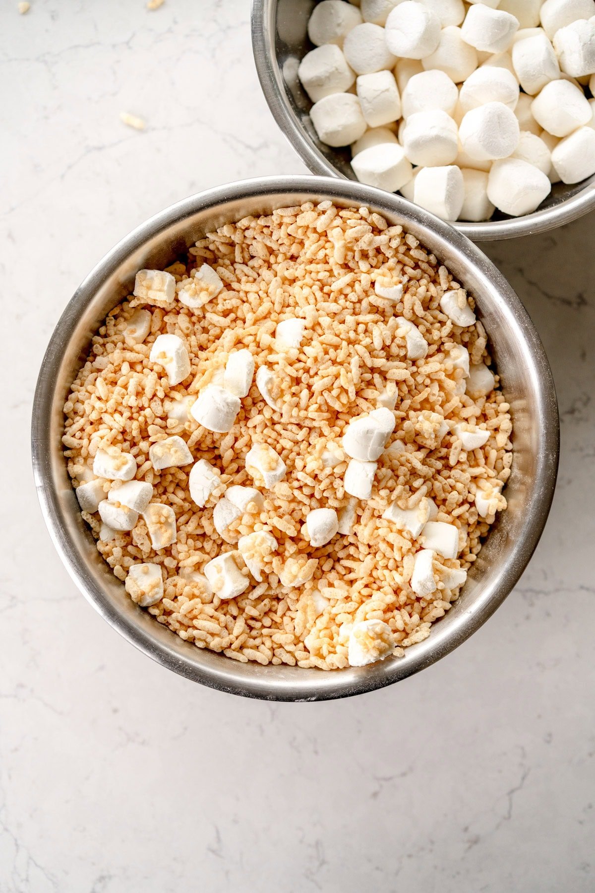 rice krispies with chopped marshmallow