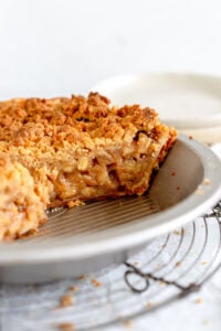 side on shot of dutch apple pie