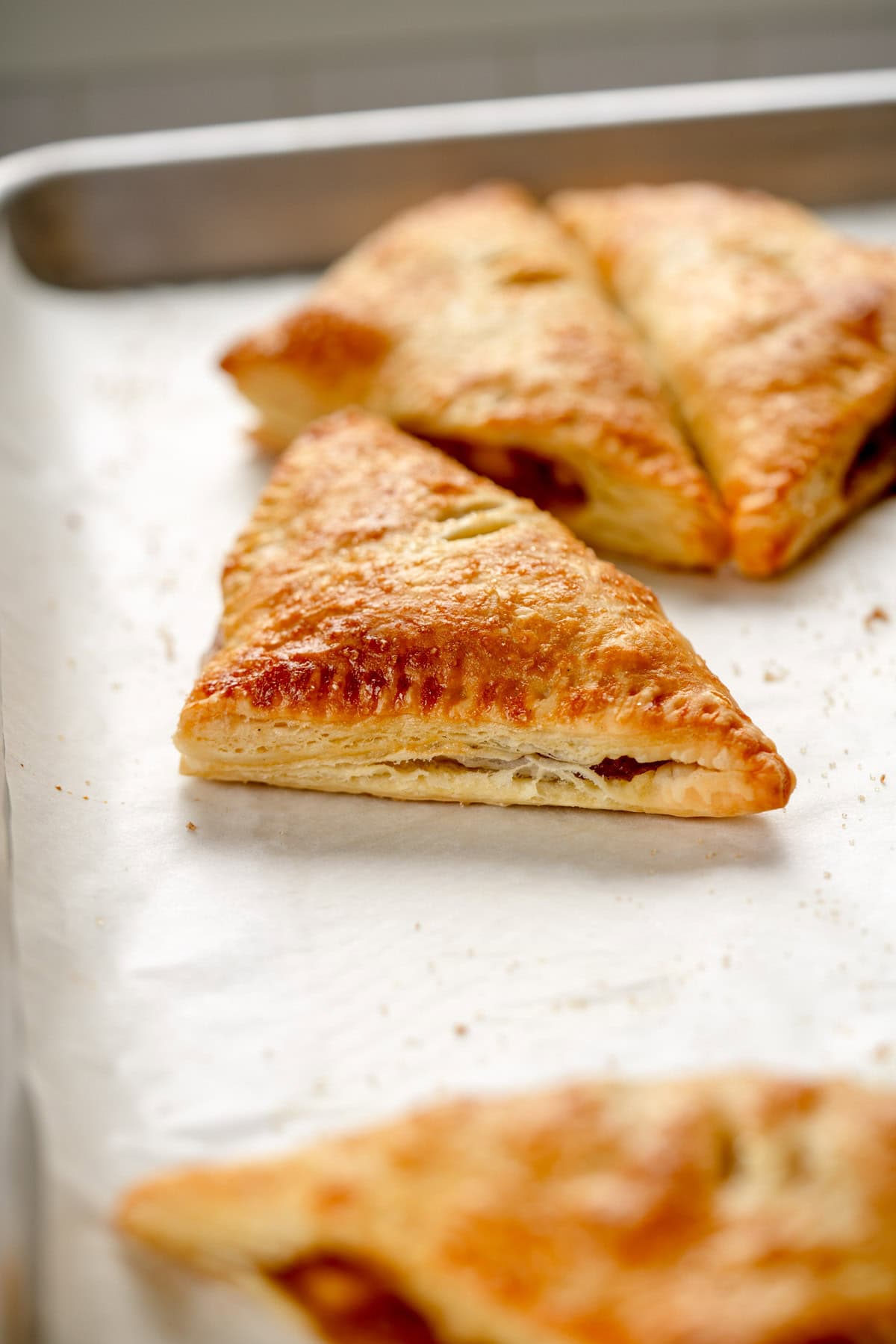 baked apple turnover on sheet pan