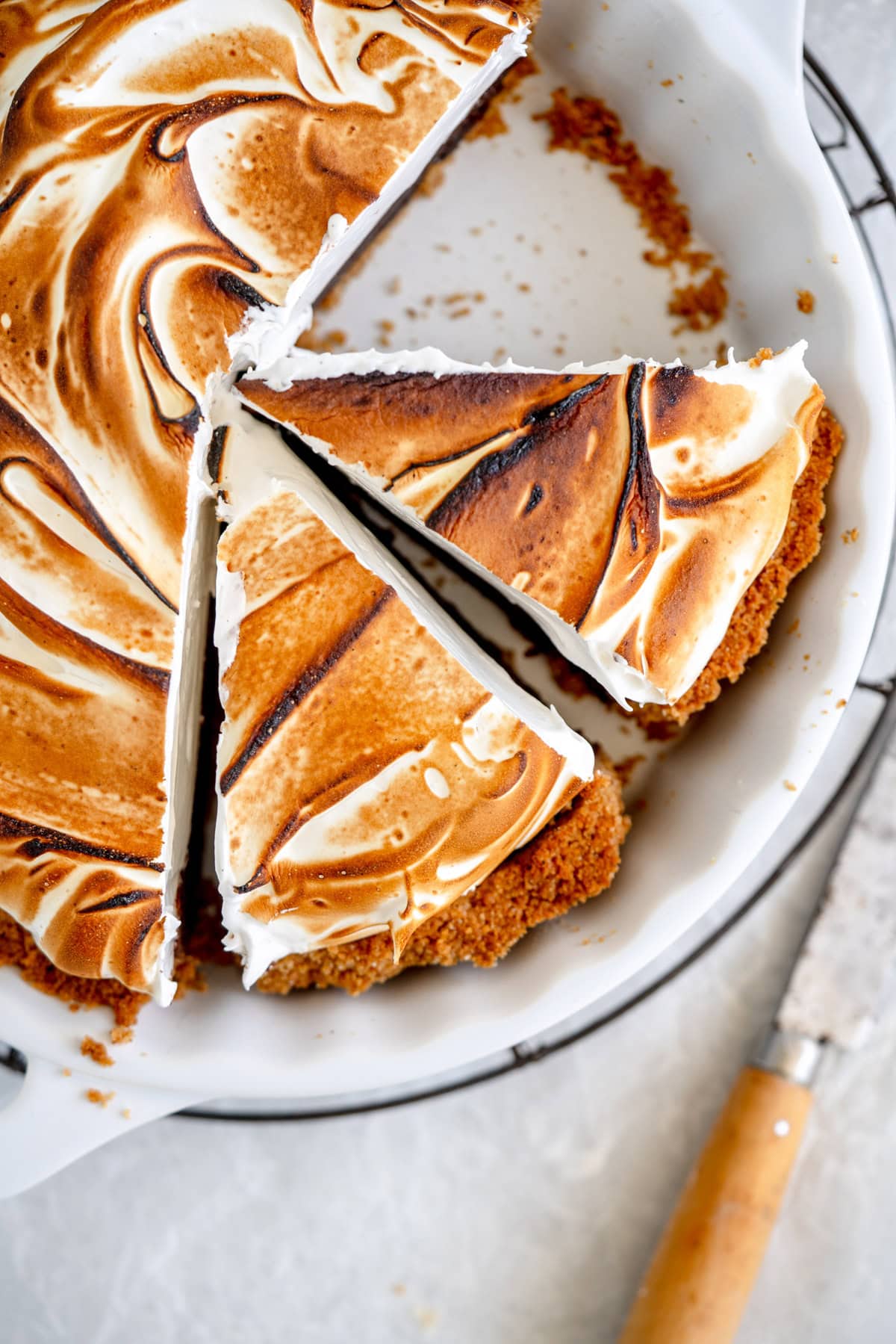 two pieces of s'mores pie