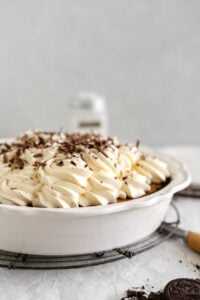 whipped cream on french silk pie