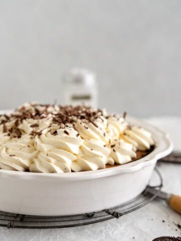 whipped cream on french silk pie