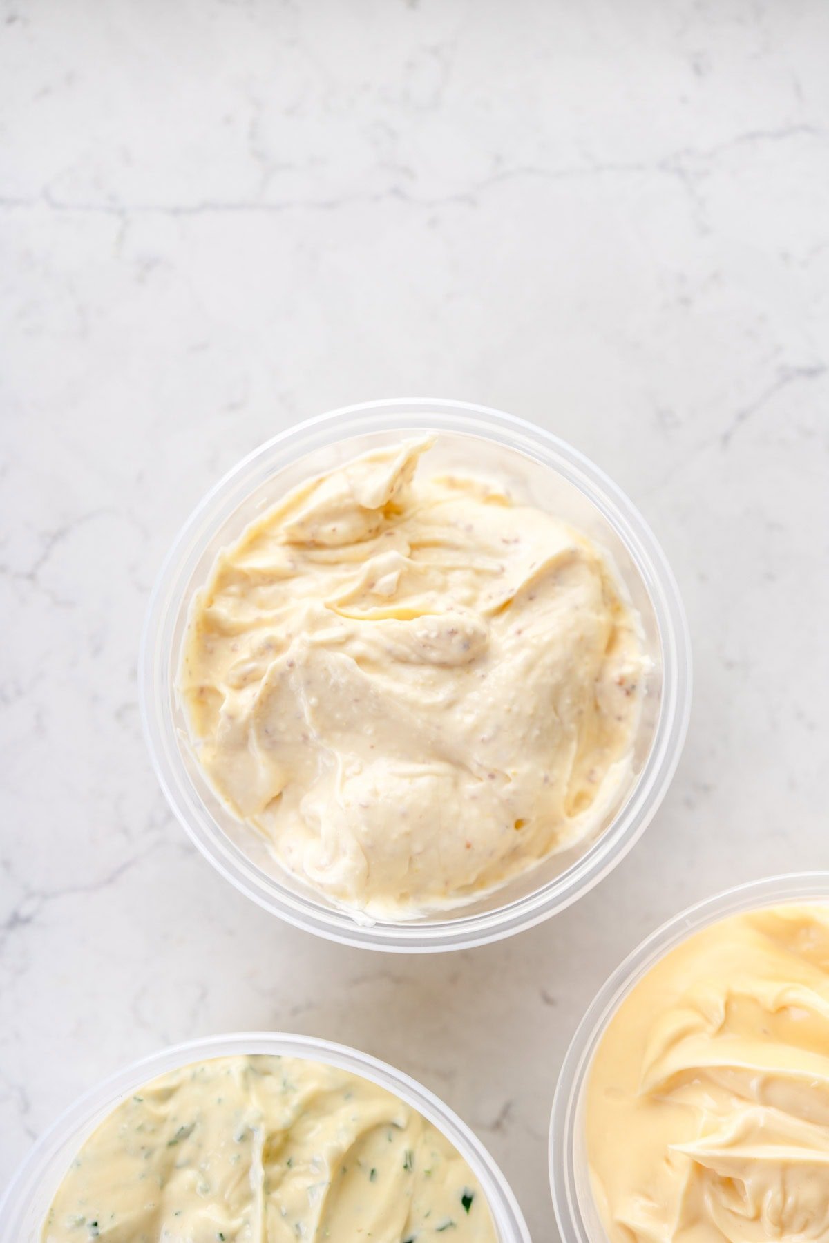 thick aioli in container