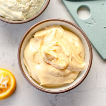homemade mayo in bowl