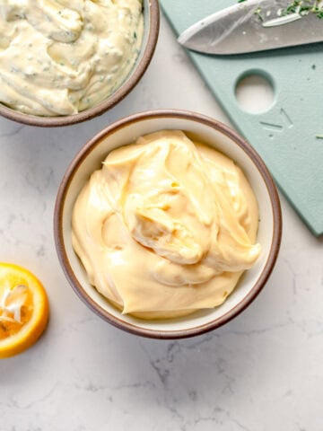 homemade mayo in bowl