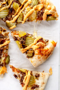 slice of cheeseburger pizza