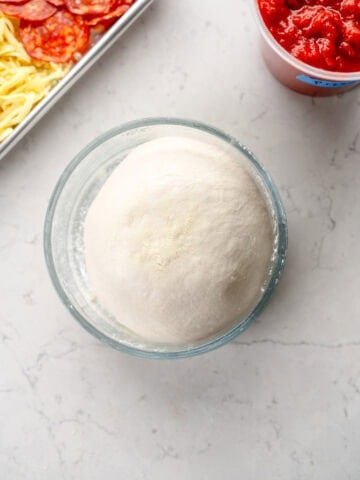 pizza dough in bowl