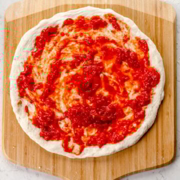 pizza sauce on crust